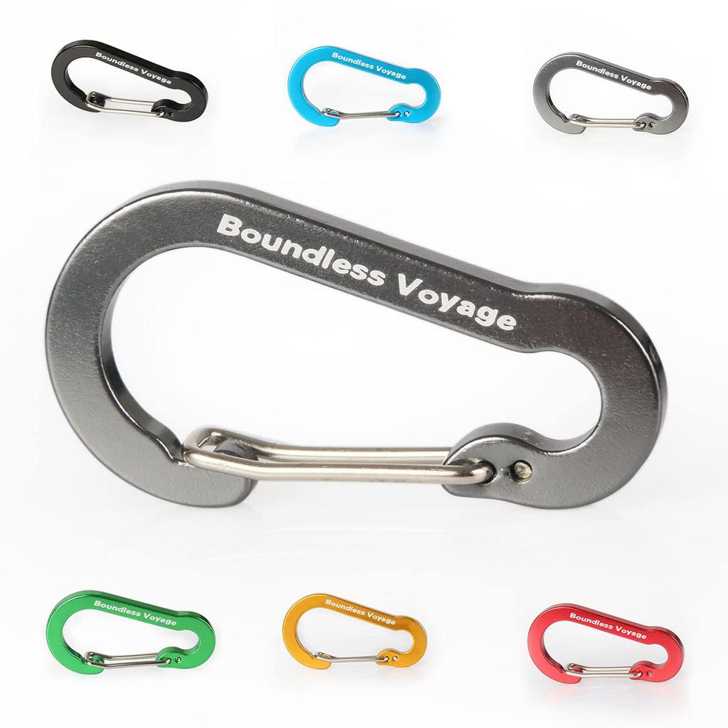 Boundless Voyage Carabiners with Storage Bag Pack of (Gray, 10)