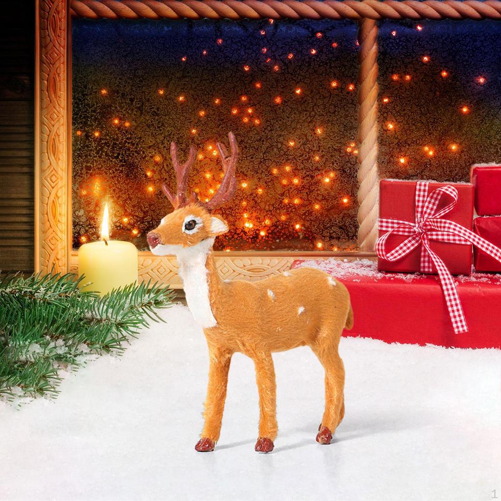 Christmas Reindeer Figurine Decoration Deer Statue for Table Centerpiece