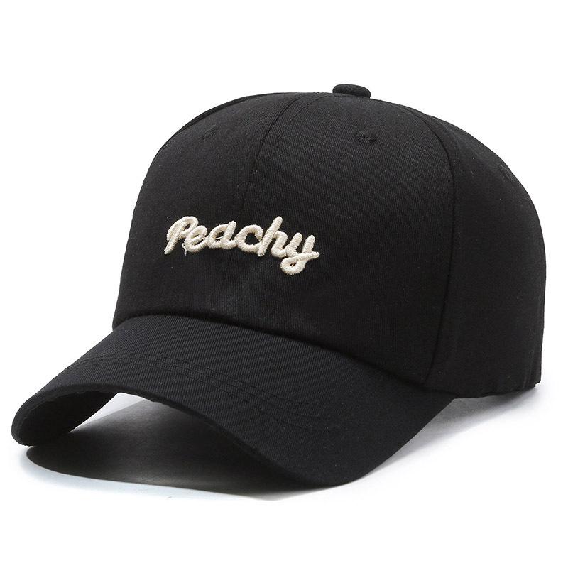 Sweet Peachy Letter Embroidery Baseball Hat For Women Korean Girl Peaked Cap Outdoor Soft Cotton Snapback Sun Visors Hat