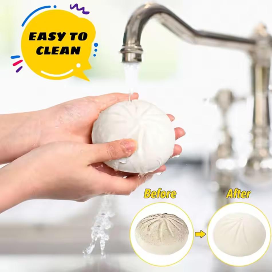Ultimo colorato raviolo antistress Fidget Giocattolo tattile Cibo simulato Squishies Panino con cestello per la cottura a vapore Palla di pasta da spremere Regalo