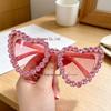 Heart-Shaped Diamond-Inlaid Colored Sunglasses for Women - European American Fashion