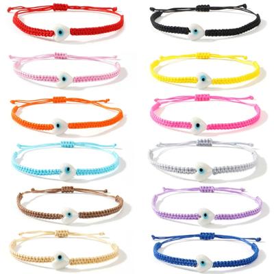 Bohemian Inspired Multicolor Braided Cord Bracelet With Protective Evil Eyes Charm for Women and Girls