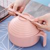 5Pcs Wheat Straw Multifunctional With Lid Bowl Spoon Fork Chopsticks Eating Dinnerware Set Anti- Bowl Microwavable Bowl