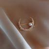 2023 New Classic Rhinestone Moon Pearl Brooches For Women Luxury Designer Pins Brooch For Clothes Dress Accessories