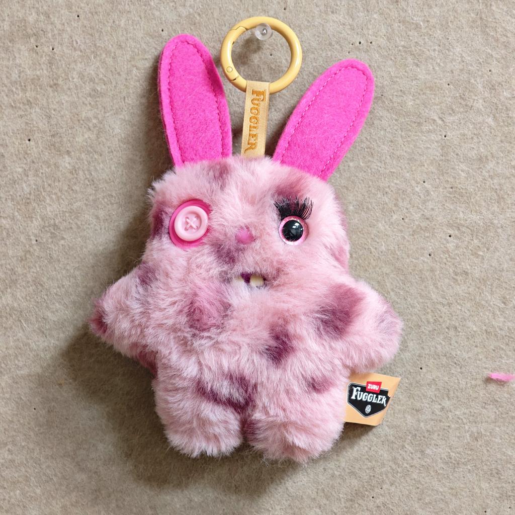 New Fuggler Cute Ugly Funny Monster Baby Baddies Series Pink Rabbit Stuffed Animal Collectible Plush Toys Collectors Gift