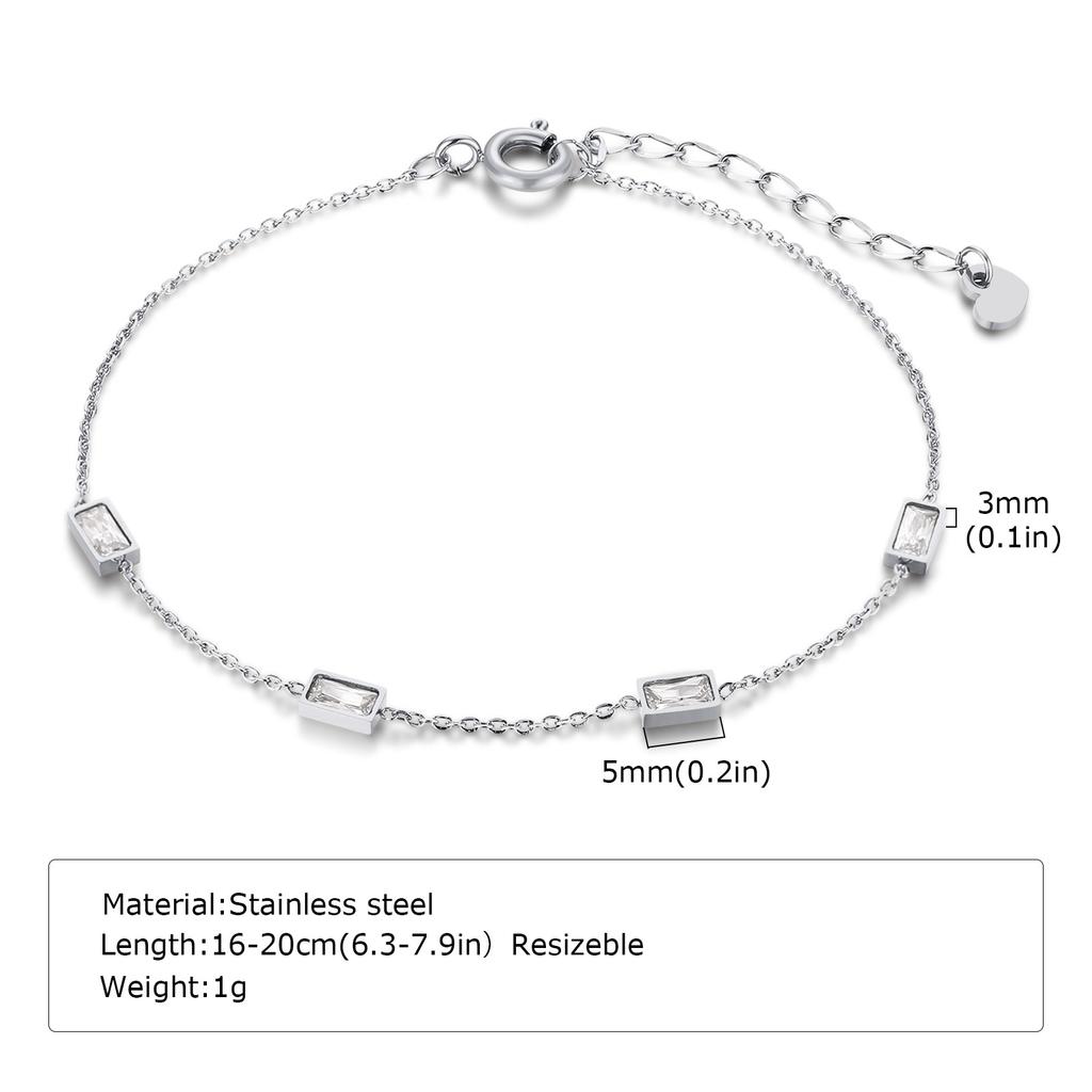 Women Chain Bracelet Silver Color, Stainless Steel Link Stackable Bracelets, Layered Fashion Accessories Gifts