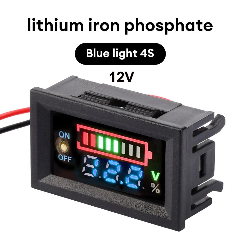12V Car Lead Acid Battery Charge Level Capacity Indicator 2S 3S 4S LED Battery Capacity Meter 8.4V 12.6V 16.8V Voltmeter Tester