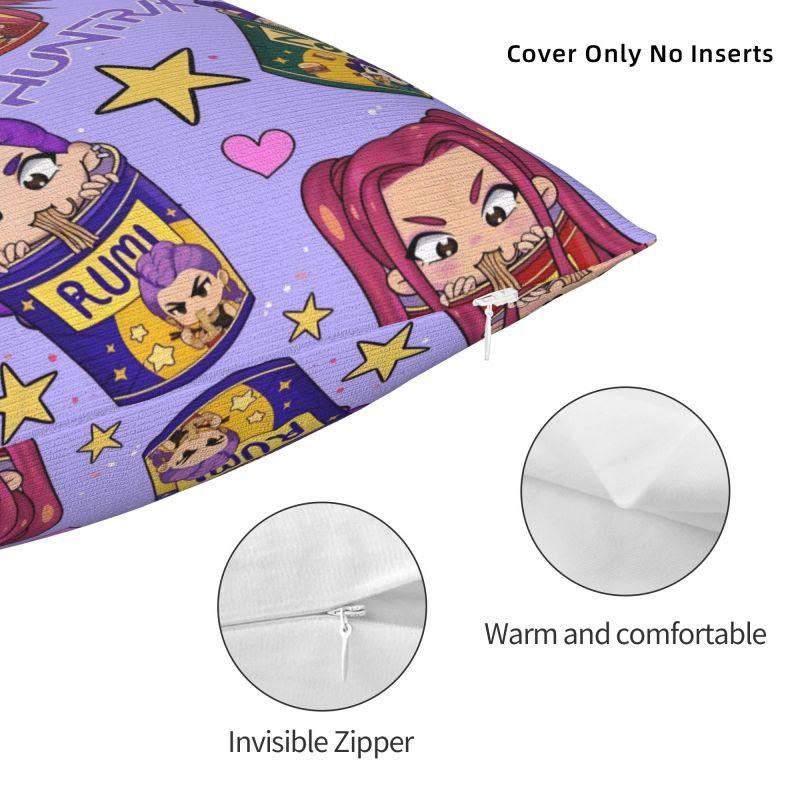 Vlastní povlak na polštář v severském stylu Kpop Hunter Demons 40x40cm Polyester Huntrix Povlak na polštář na pohovku Čtvercový povlak na polštář