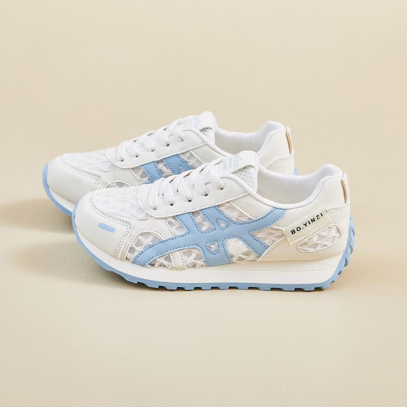 Dexun little white shoes women's mesh breathable and light Forrest Gump shoes single net 2025 summer new casual sports running shoes