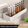 Modern Kitchen Wall Mount Spice Rack With Stainless Steel Shelves For Home Use