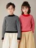 Kids' Pure Wool Round Neck Sweater - Thick Knit Warm Top for Boys and Girls, Autumn/Winter Style