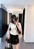 2026 Summer Women's Color Block Embroidery Knit Slimming Round Neck Short Sleeve T-Shirt