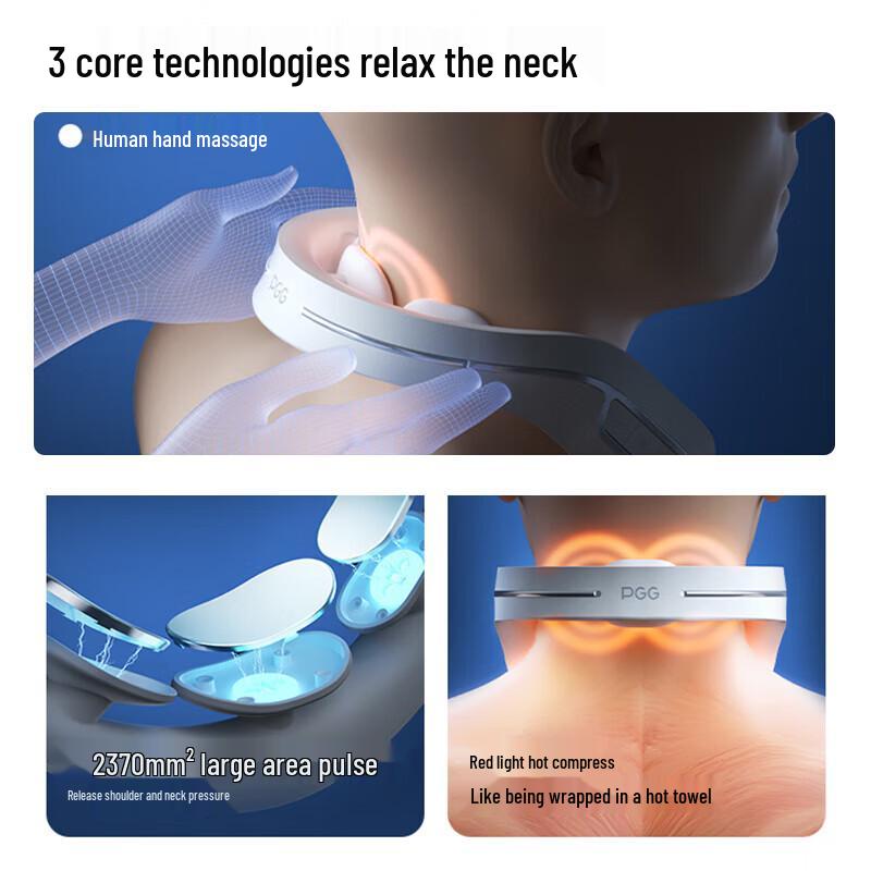 PGG P5 Smart Neck Massager with Heat Therapy CN plug (adapter included)