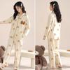 Pajamas women's spring and autumn pure cotton loungewear women's long-sleeved cute doll collar autumn and winter 1011 new cotton suit