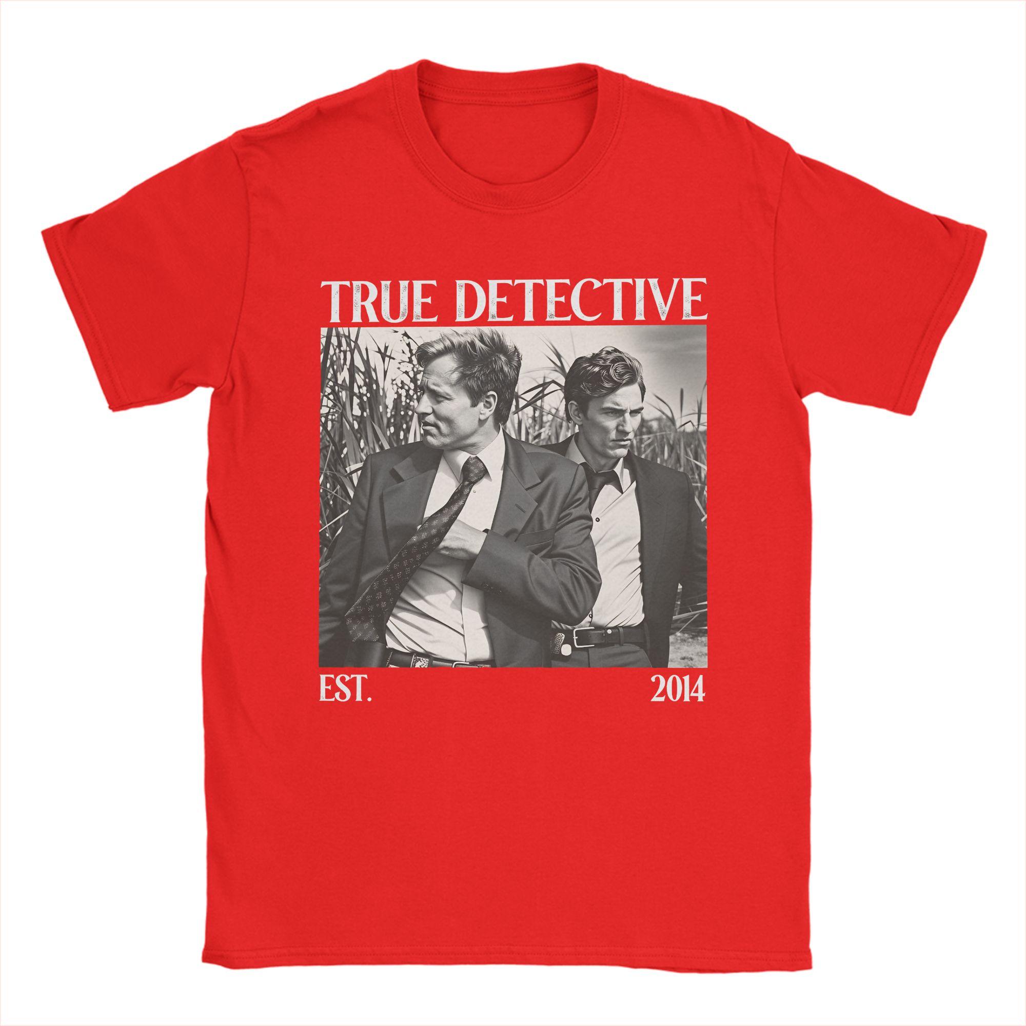 

True Detective Rust Cohle Marty Hart Mens T Shirts Novelty Tee Shirt Short Sleeve Crew Neck TShirt Cotton New Arrival Tops S