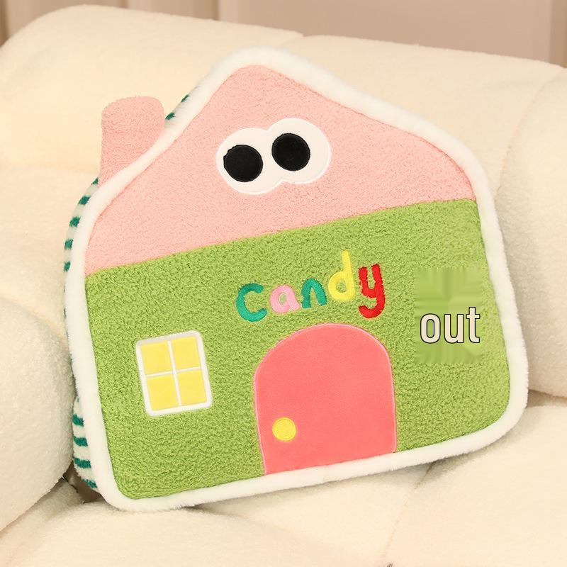 Nordic Style House-Shaped Pillow: Soft, Comfortable Home Cushion for Kids' Room, Headboard Backrest, or Photo Prop.