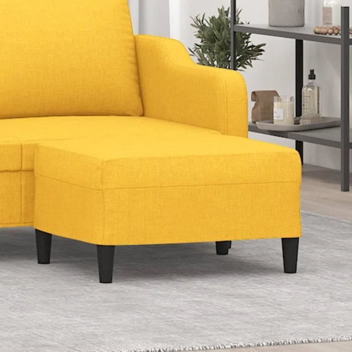 349308 vidaXL Footrest Light Yellow 70x55x41 Cm Fabric