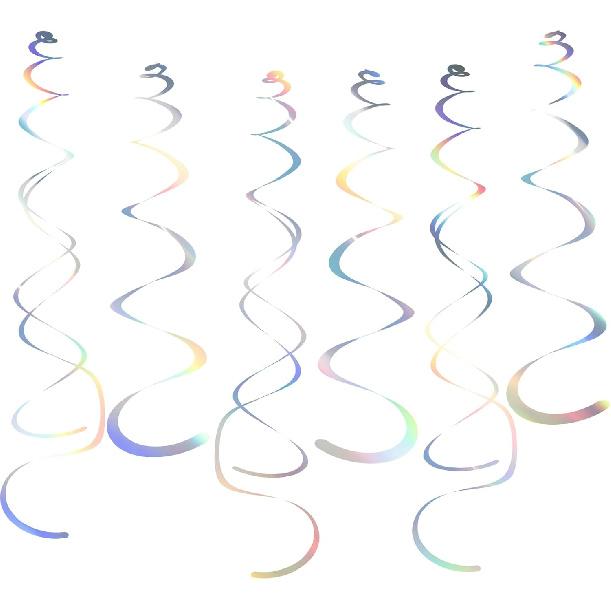 Fumwase 30 PCS Party Swirl Decorations Hot Pink Shinny Foil Hanging Swirl Decorations with Double-Swirls and Single-Swirls Plastic Streamer for