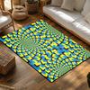 Tuniu Geometric Psychedelic Rainbow Swirl Area Rug Non-Slip Home Floor Carpet Mat