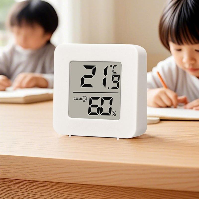 Mini Cyfrowy Termometr Higrometr Montowany na Ścianie Wysoka Precyzja Wewnętrzny Elektroniczny Detektor Temperatury i Wilgotności Wyświetlacz Mokry Suchy