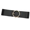 Wind Lady Round Buckle Wide Belt Retro Elastic Elastic Waist Seal Dress Waist Decoration