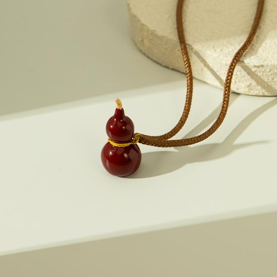 Elegant Retro Gourd Pendant Sweater Chain Necklace for Women - National Style