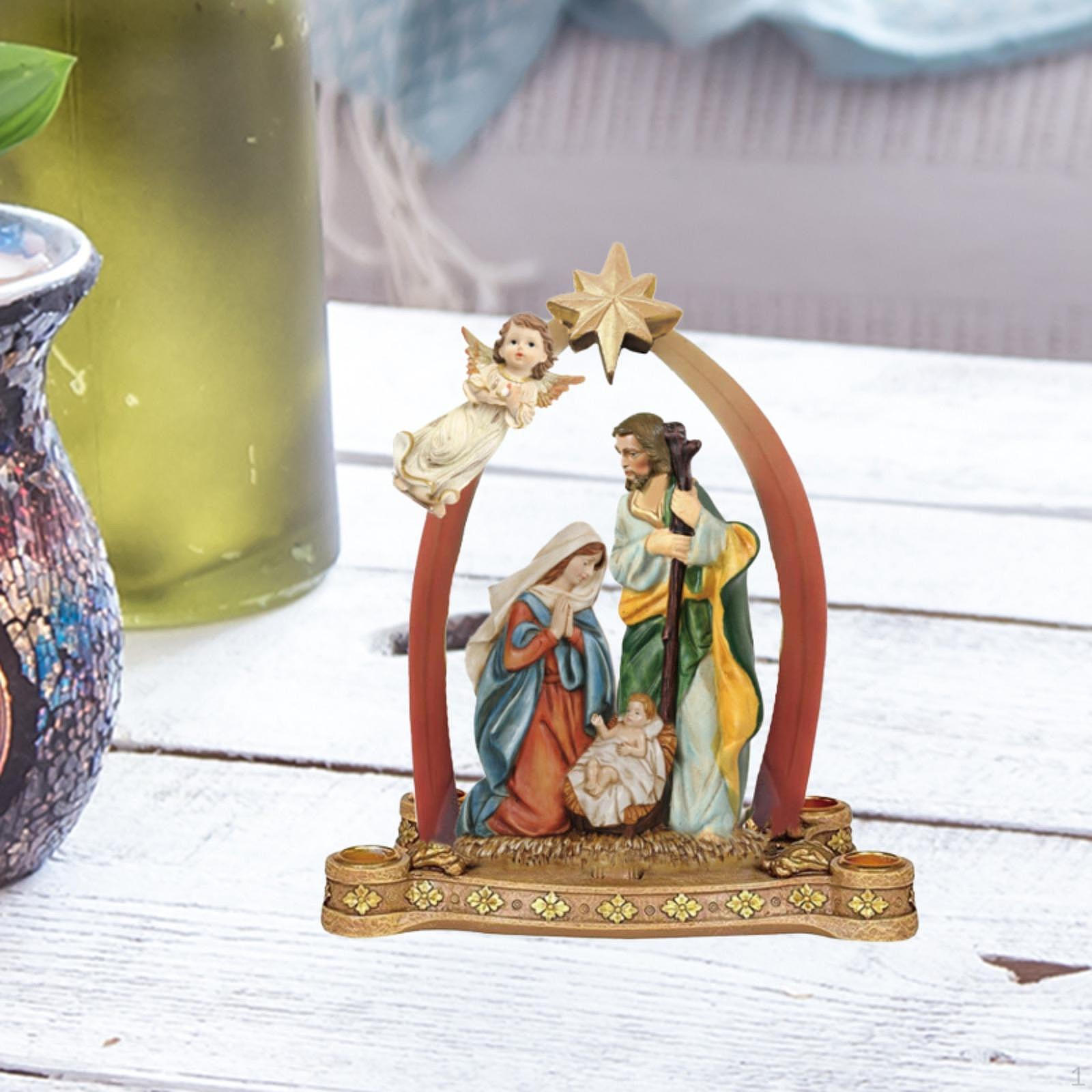 

Ісус вертеп фігурка різдвяний орнамент колекціонування творів мистецтва пам ять статуя святого сімейства для With Angel