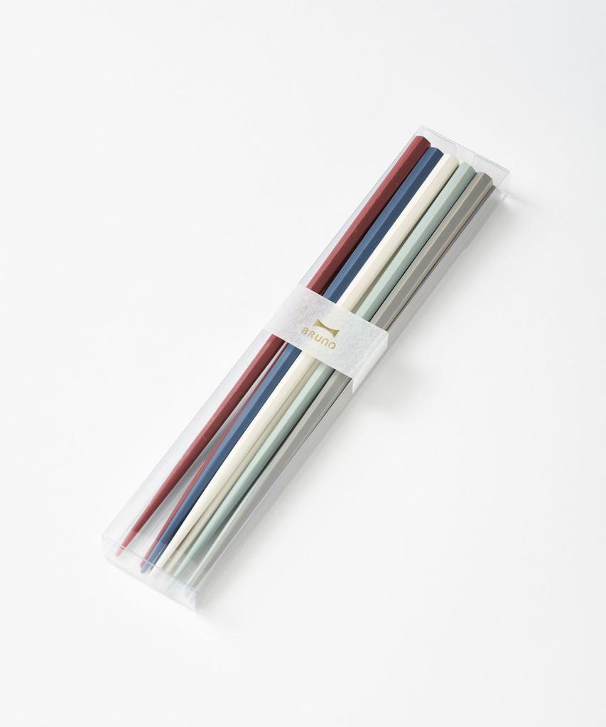 BRUNO BRUNO Wakasa Lacquerware Chopsticks Set (5 Pairs), Navy, No Size, RBHK022-B