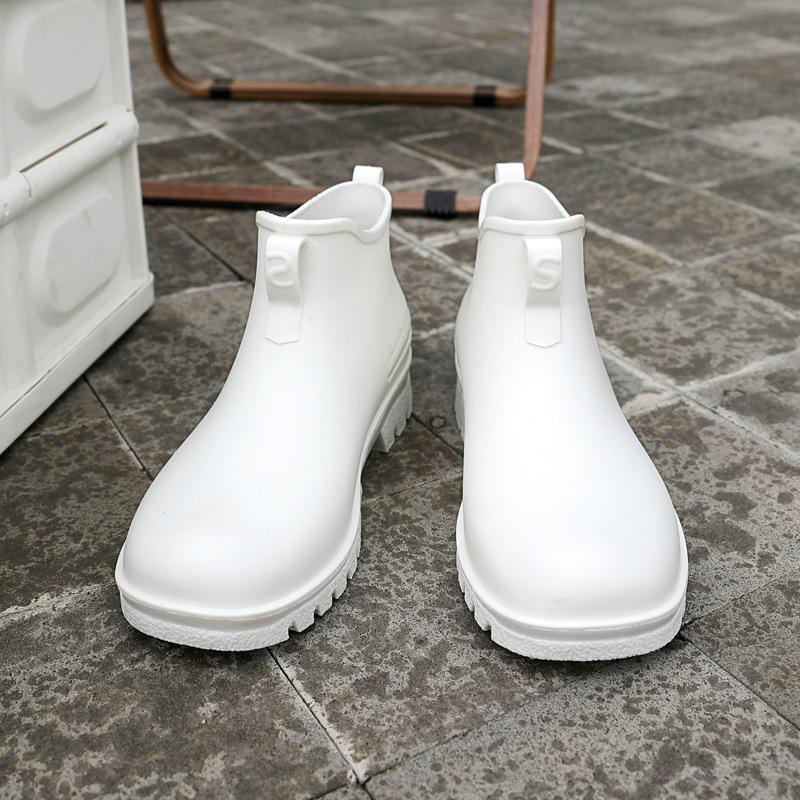 Unisex Waterproof Rubber Ankle Boots with Fleece Lining - Non-Slip and Lightweight for Outdoor Wear