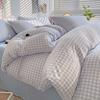 Washed Cotton 4Pcs Dormitory Small Fresh Naked Sleeping 3Pcs Double-Layer Yarn Bed Sheet Quilt Cover