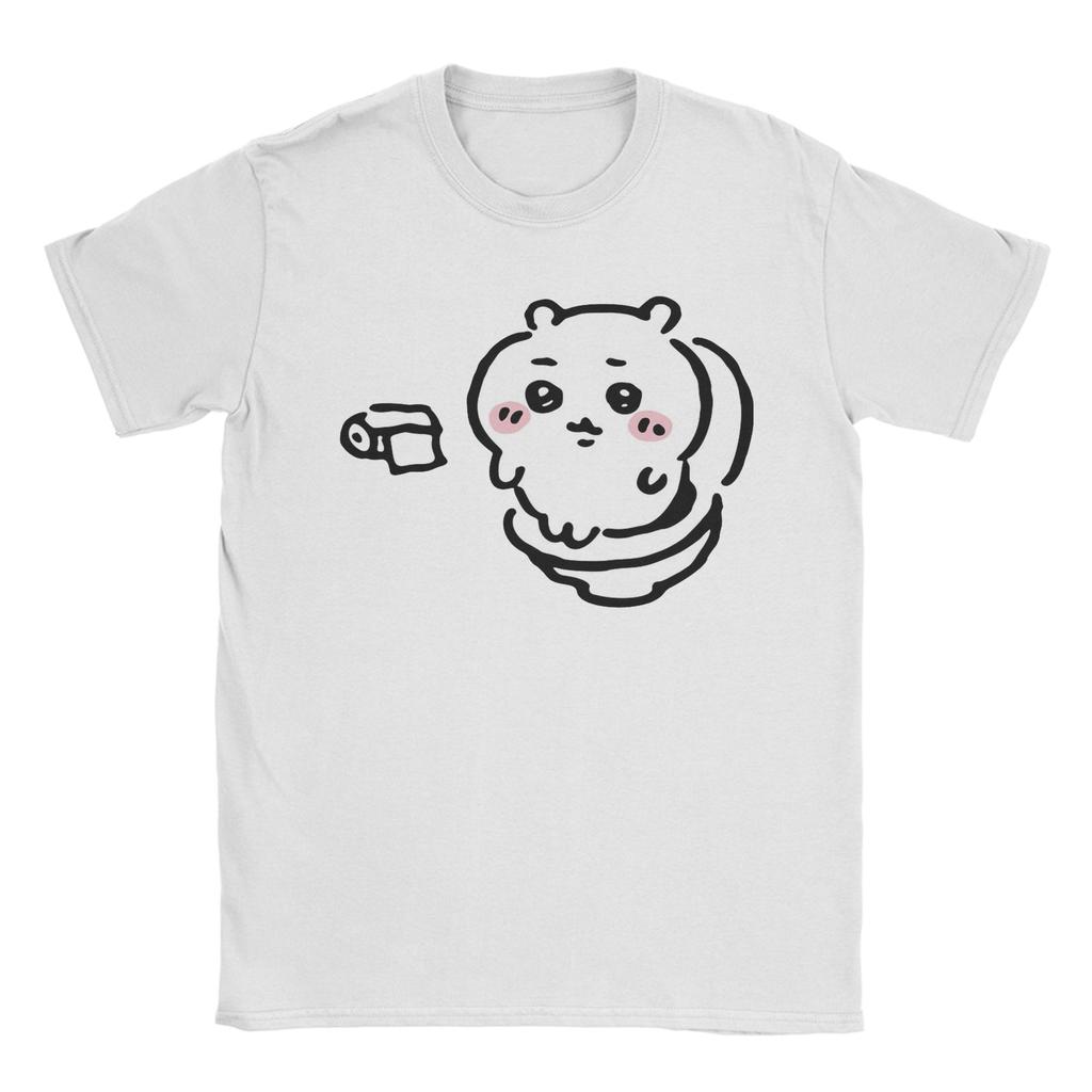 Mens TShirt Chiikawas on the Toilet Potty Hachiware Usagi Pooping meme Cotton Tees Short Sleeve T Shirts O Neck Tops Adult