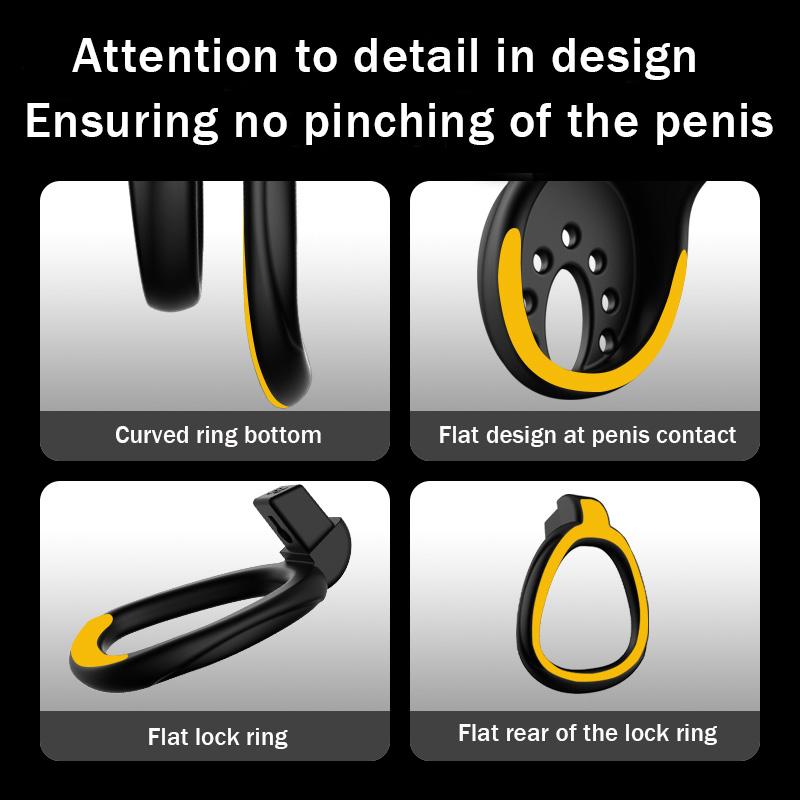 Flat Chastity Cage Restraint Male Penis Cage Adult Sexual Wellness, Chastity Device Comfortable and Breathable Sex Toy for Adult