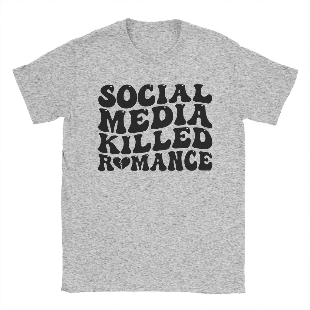 Hipster Social Media Killed RoUnisexce T-Shirt Men O Neck 100% Cotton T Shirts  Short Sleeve Tees Printing Tops