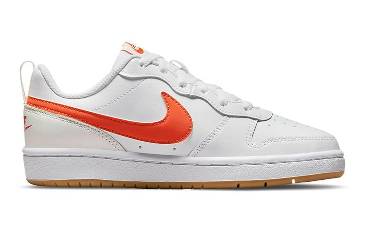 Nike Court Borough 2 Low 2 Slip Resistant Lightweight Cushioning Low top Kids' Skateboarding Shoes White Orange BQ5448-114