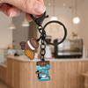 Keychain with Coffee Theme Pendant Retro Style Trendy Coffee Key Chain