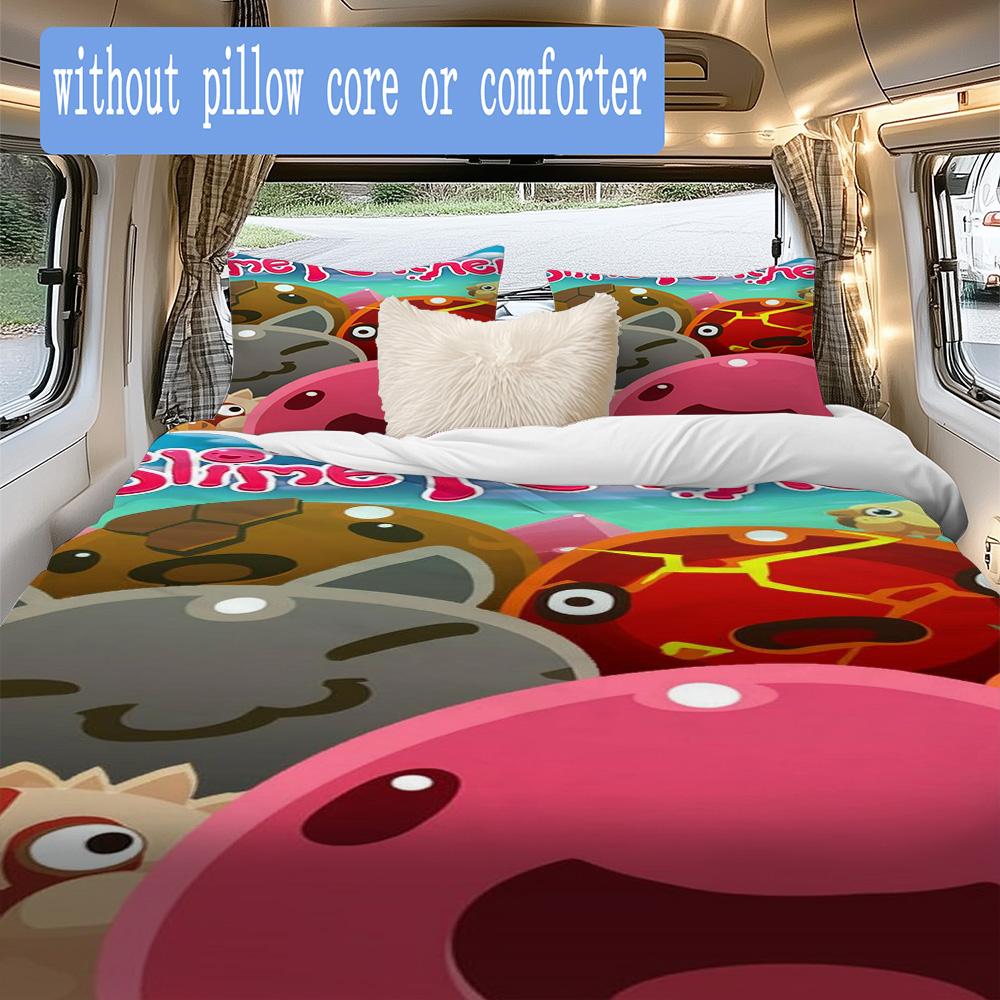 Slime Rancher Print Pattern Bedding,Quilt Set Quilt Cover Pillowcase Home Birthday Gift (1*duvet Cover+2*pillowcase,without core)XSJT0917479