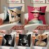 AAudrey Hepburn Cushion Cover Pillowcase Short Plush Invisible Zipper Room Sofa Cushion Cover