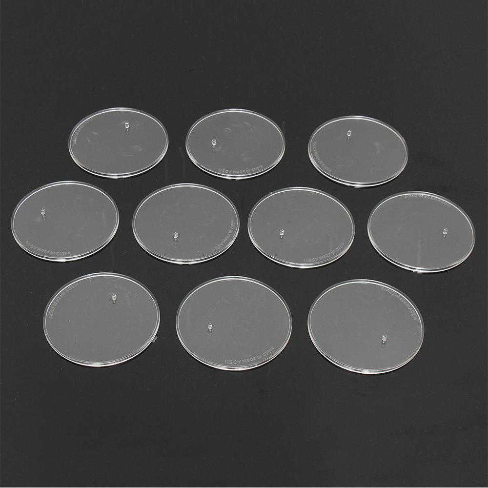 10pcs Round Clear Action Figure Stand Display Base Fits most 6" to 8" Model