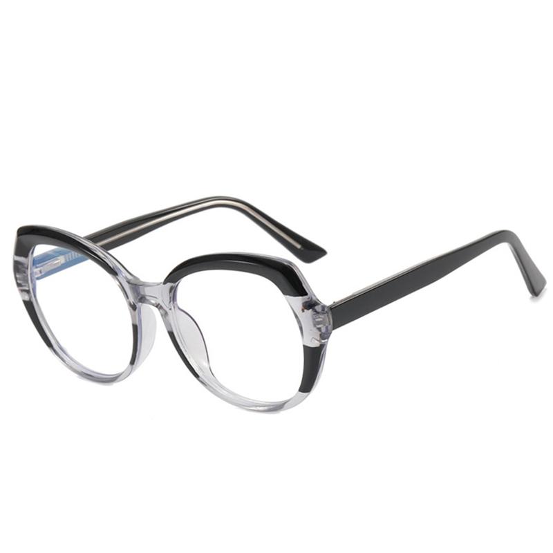 Latest Luxury Design Round Shape Transparent Leopard Lady Frame Color Shift Anti Blue Light Hyperopia Reading Glasses +2 +4 +6