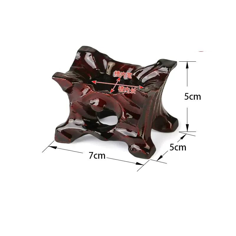 Полированная подставка из массива дерева с пазом, камень Тайшань (Китай), подвеска неправильной формы, универсальный кронштейн