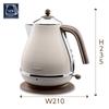 Electric Kettle Icona Vintage Stainless Steel Water Meter Foreign Object Prevention Filter Empty Boiling Prevention Function Easy Care Warranty with
