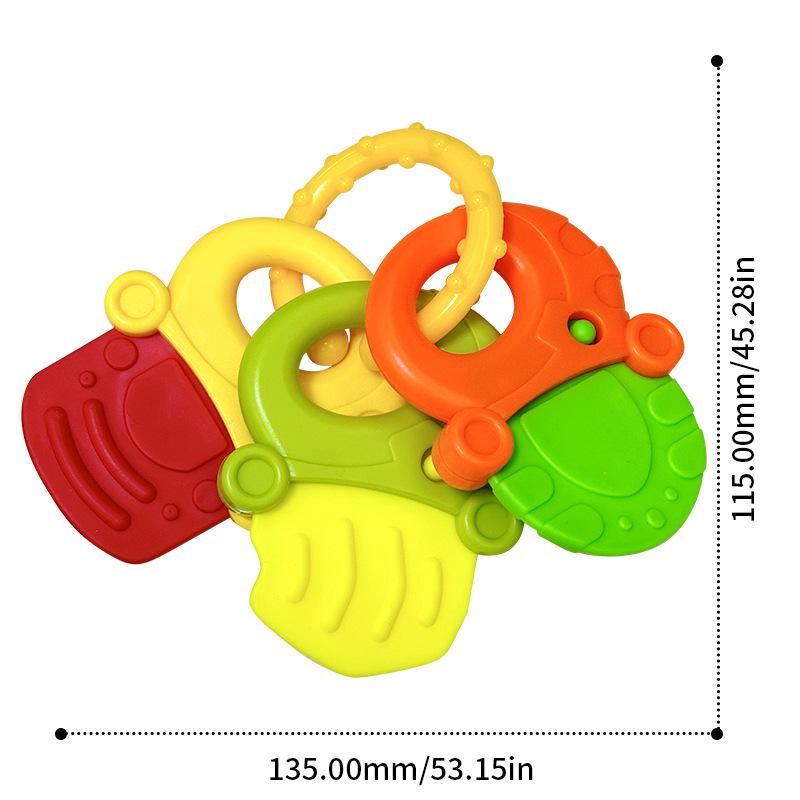 Soft Rubber Teething Rattle & Grasping Ball for Babies 0-12 Months