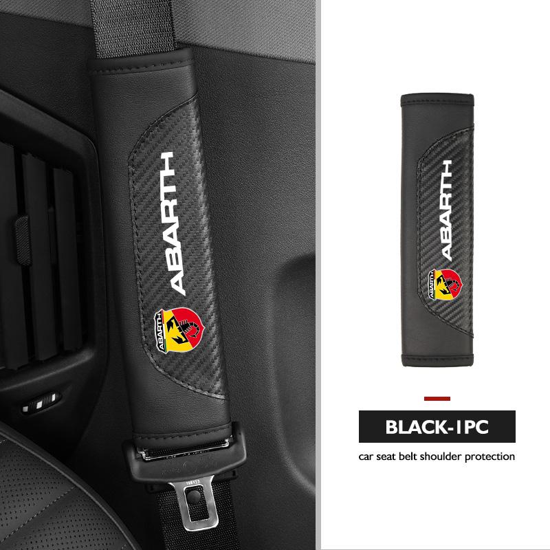 For Abarth Car Seat Shoulder Belt Cover Safety Belt Protector Pad Auto Interior Accessories FIAT 500 FR 500X Grande Punto Tipo