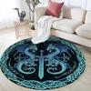 Viking Axe and Sword,Round Area Rug,Carpet Rug for Living Room Bedroom Sofa Playroom Decor,Non-slip Floor Mat