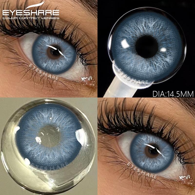 1 Pair Blue Color Contact Lenses Colored Lenses for Eye Beauty Makeup Gray Pupils Lens Yearly Cosmetic Green Contacts