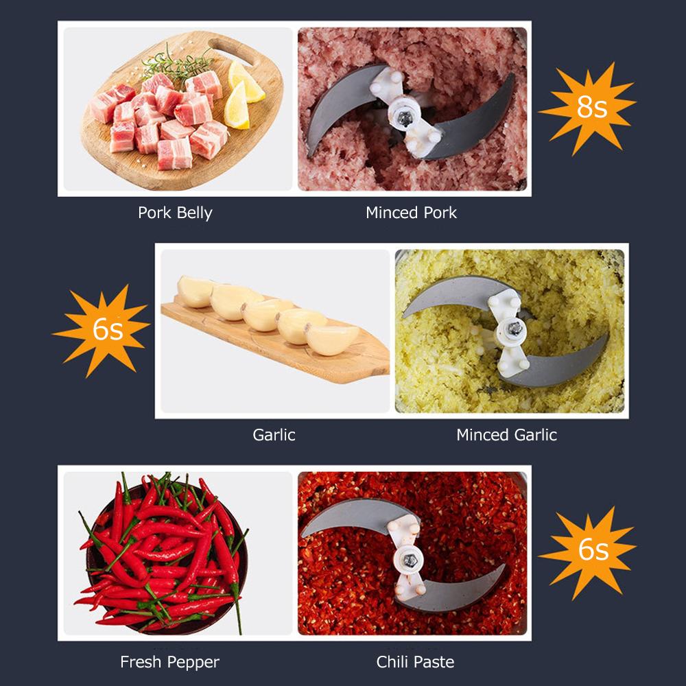 Electric Meat Grinder 3L L Household Capacity Stainless Steel 2 Gears 250W High Power Kitchen