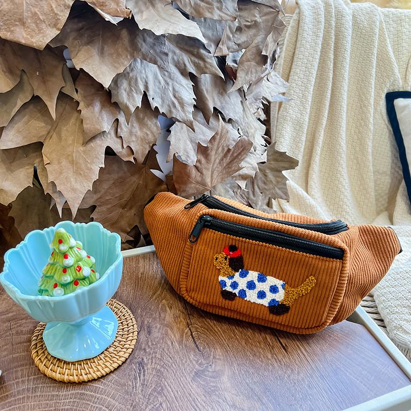 Adorable Children's Corduroy Crossbody Bag Lightweight Stylish And Versatile For Preschoolers