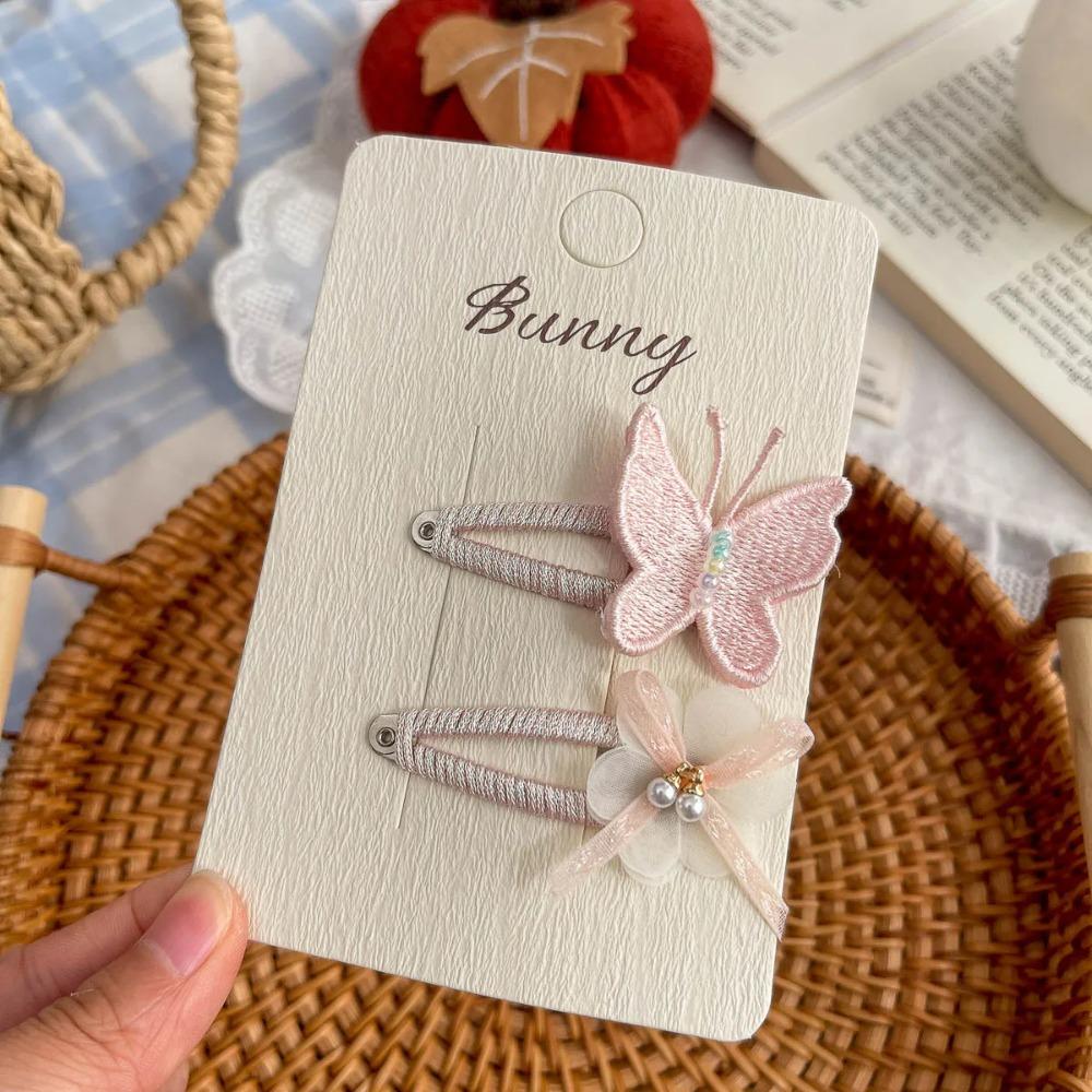 Korean New Pink Butterfly Love Bb Clip Elegant High-end Girl Hairpin Girl Bangs Hairpin Hair Accessories