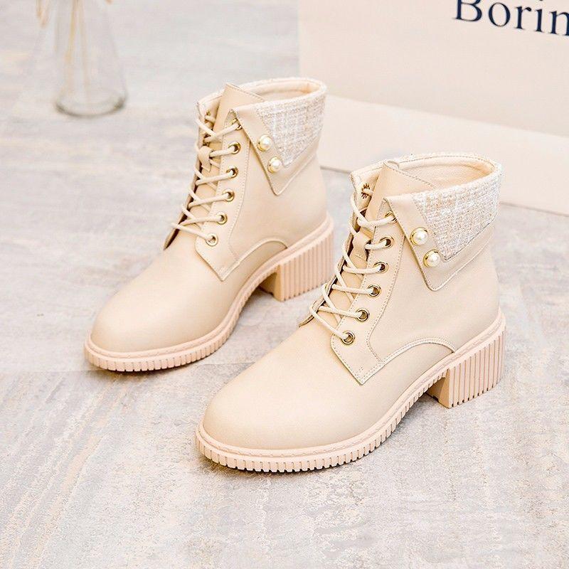 Xiaoxiangfeng short boots women's autumn and winter 2025 new Korean version high-heeled women's boots versatile Martin boots thick and single boots