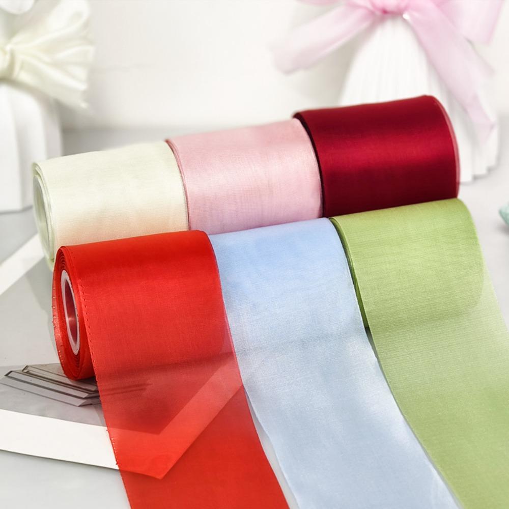 8cm 8CM Wide Flowing Light Ribbon Sparkling Material Gift Wrapping Tape DIY Crafts Ribbon Chiffon Organza